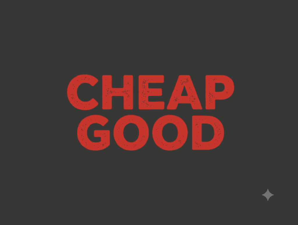 Cheap, Good Nara Japan 4 CHEAPGOOD Japan logo on dark background for branding and marketing.
